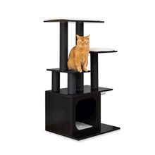 Cellavi Krabpaal - Geschikt voor Grote en Zware Katten - Sisal Touw - Hout - 112.5x80x50 cm - Zwart