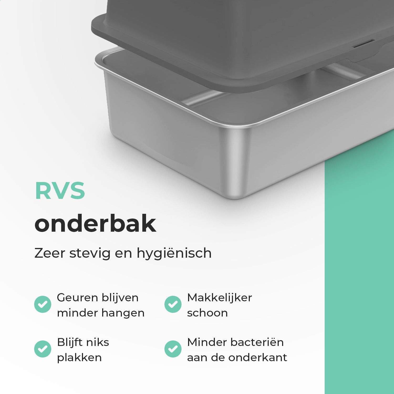 Cellavi RVS Kattenbak XL - Grijs
