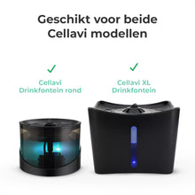 Cellavi Filters en Sponsjes voor Drinkfontein Vierkant - 6 Waterfilters en 3 Sponsjes (XL & Rond)