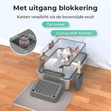 Cellavi Kattenbak RVS - Geschikt voor Grote en Kleine Katten - Incl. Kattenbakschep en Grit Opvanger - Donker Grijs - 60x40x38 cm