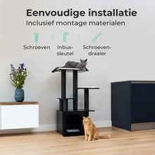 Cellavi Krabpaal - Geschikt voor Grote en Zware Katten - Sisal Touw - Hout - 112.5x80x50 cm - Zwart