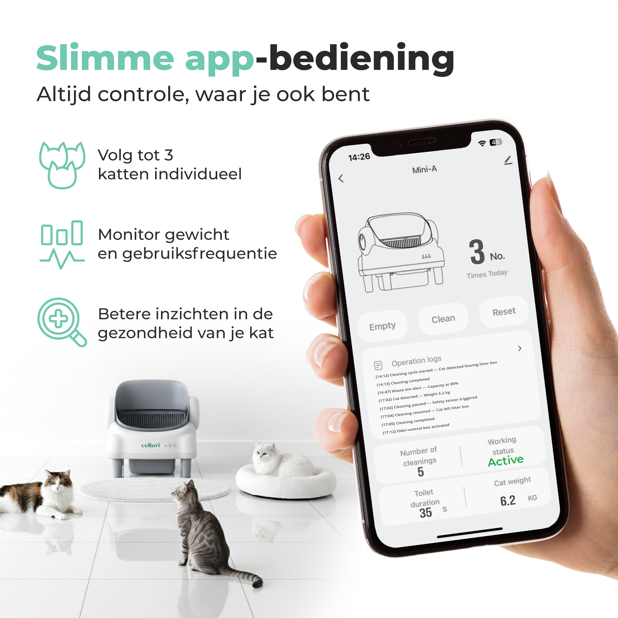 Cellavi Automatische Kattenbak Open-Top