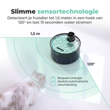 Cellavi Draadloze Drinkfontein RVS met Sensor - Waterfontein voor Kat en Hond met 3 Standen
