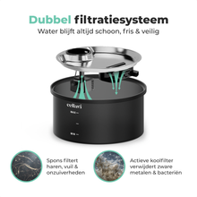 Cellavi Draadloze Drinkfontein RVS met Sensor - Waterfontein voor Kat en Hond met 3 Standen