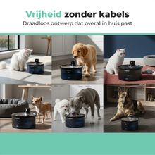 Cellavi Draadloze Drinkfontein RVS met Sensor - Waterfontein voor Kat en Hond met 3 Standen