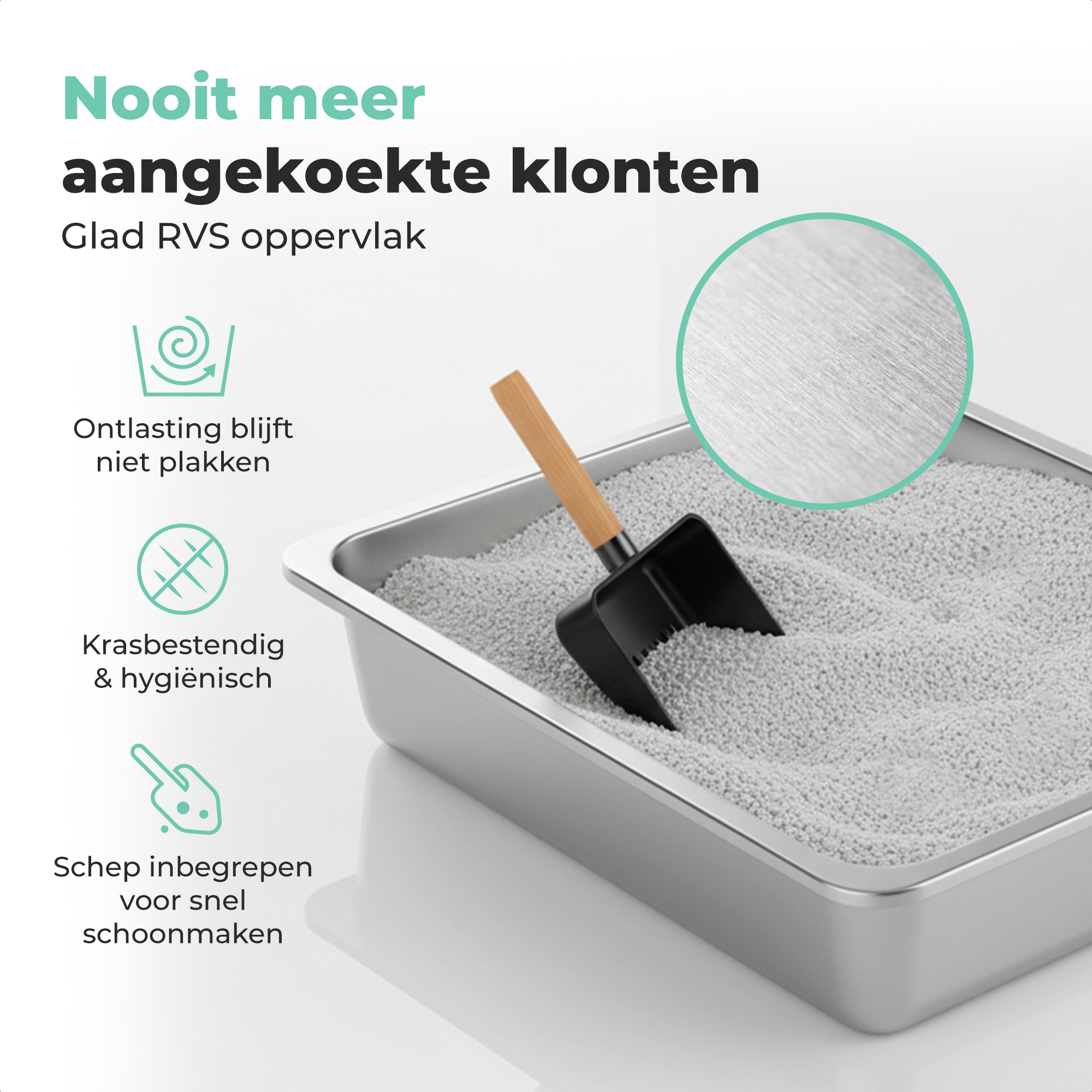Cellavi RVS Kattenbak XXXL - Zwart