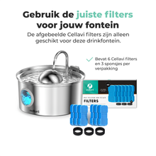 Cellavi RVS Drinkfontein Kat & Hond - Waterdispenser incl. Waterfilter