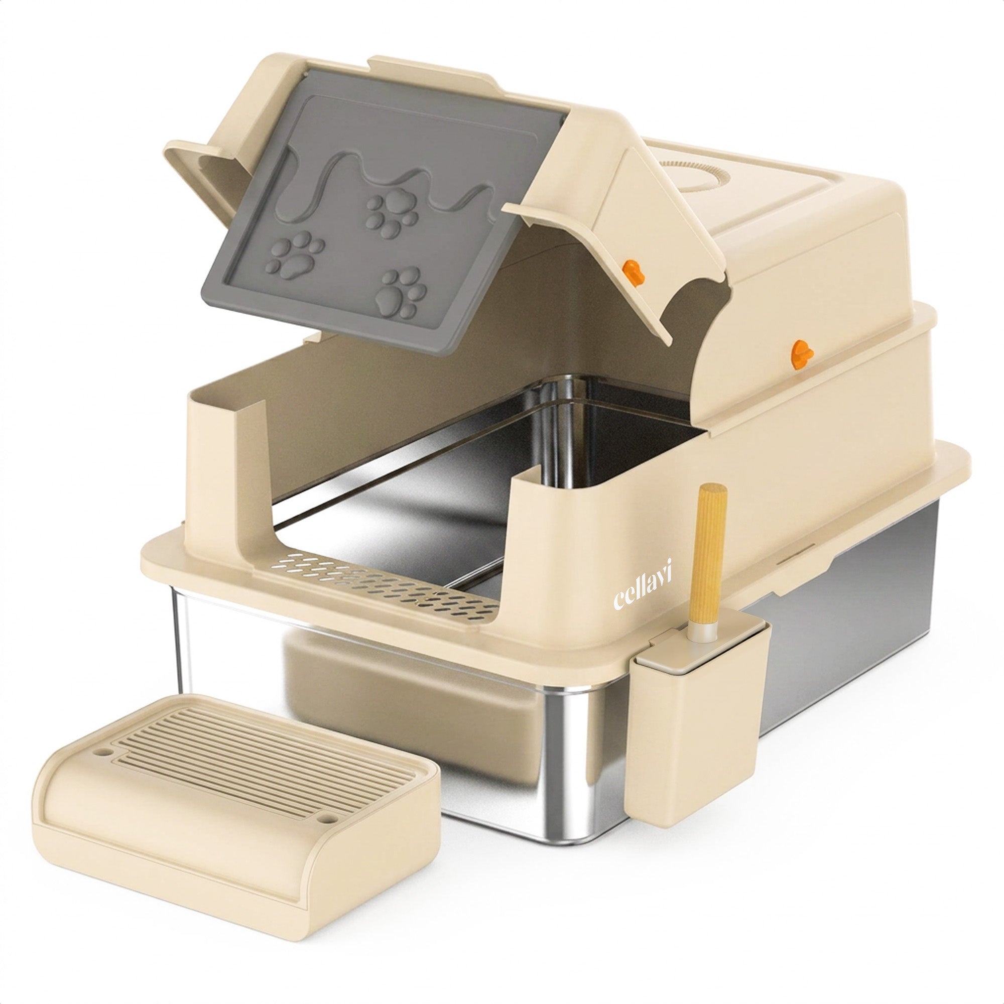 Cellavi RVS Kattenbak XXXL - Beige