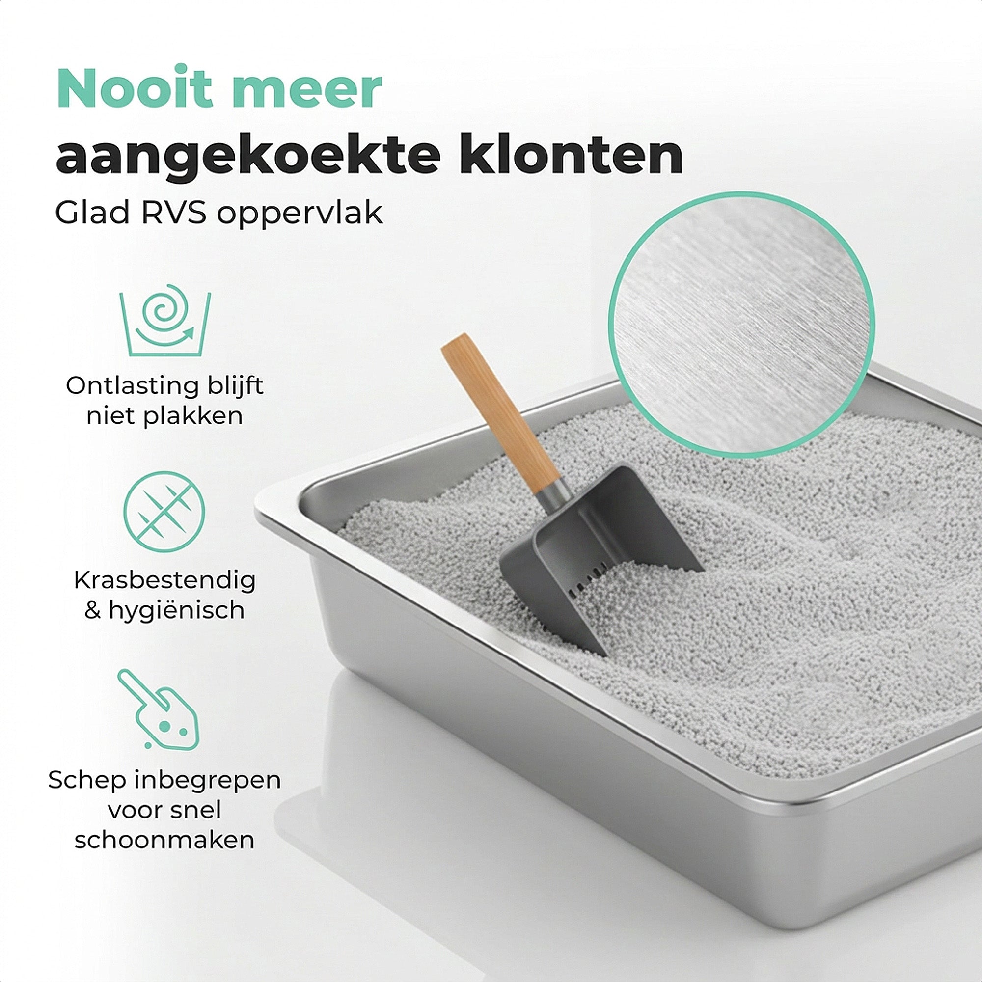 Cellavi RVS Kattenbak XXXL - Grijs