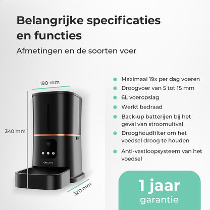 Cellavi Automatische Voerbak met Camera en App