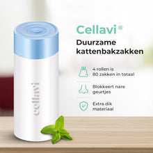 Cellavi 4 rollen Kattenbakzakken voor Automatische Kattenbak NEO-B en Open-Top - Zelfreinigende kattenbakzakken - 20 stuks per rol - 30x65 CM