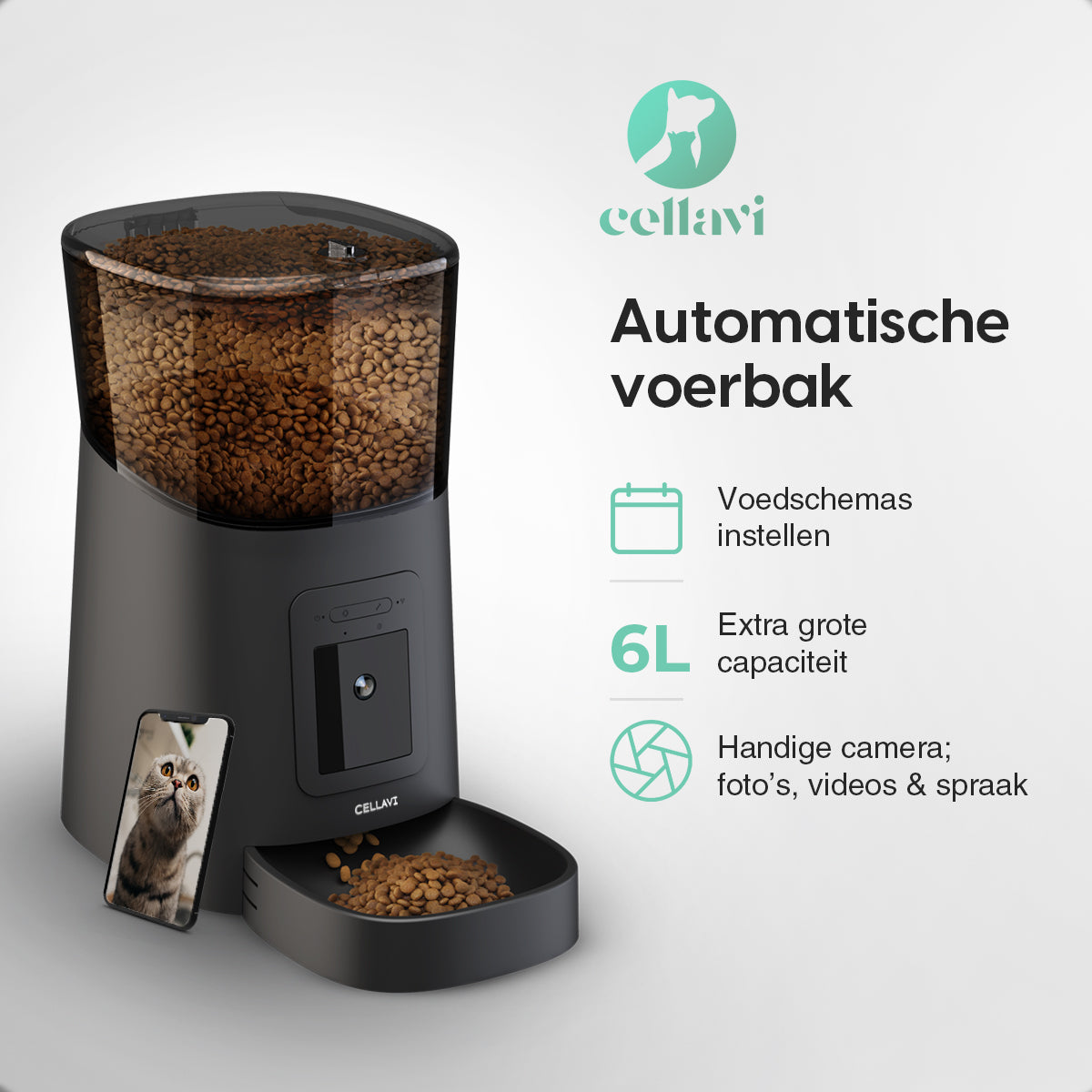 Cellavi Automatische Voerbak met Camera en App