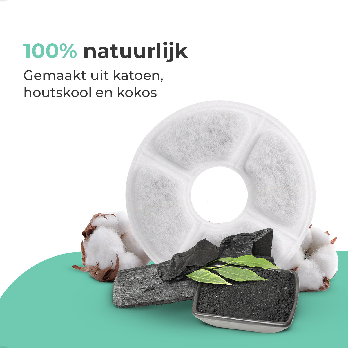 Cellavi Waterfilters Set voor Drinkfontein S1 - 6 Filters en 3 Sponsen
