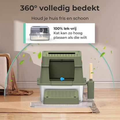Cellavi RVS Kattenbak XL - Groen