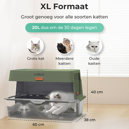 Cellavi RVS Kattenbak XL - Groen
