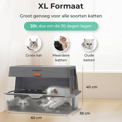 Cellavi RVS Kattenbak XL - Grijs