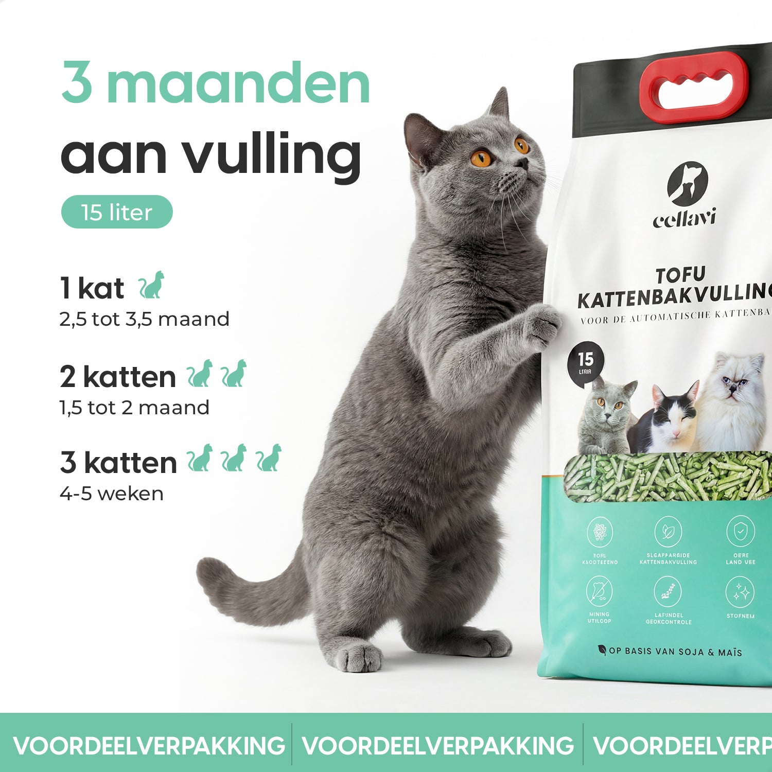 Cellavi Tofu Kattenbakvulling - 15L Lavendel