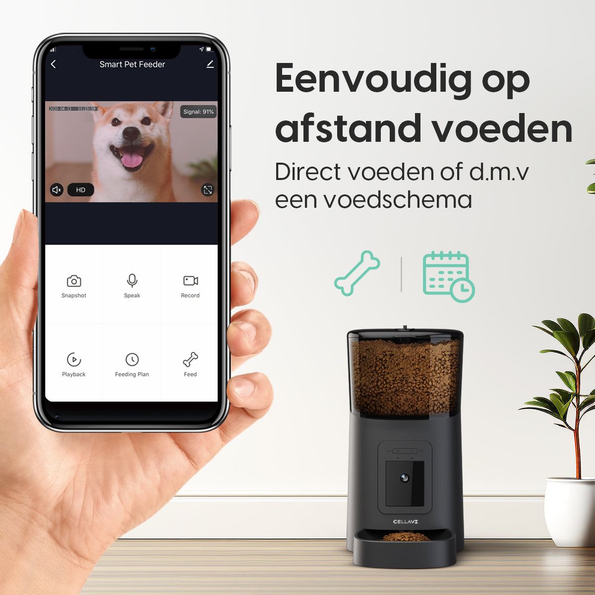 Cellavi Automatische Voerbak met Camera en App