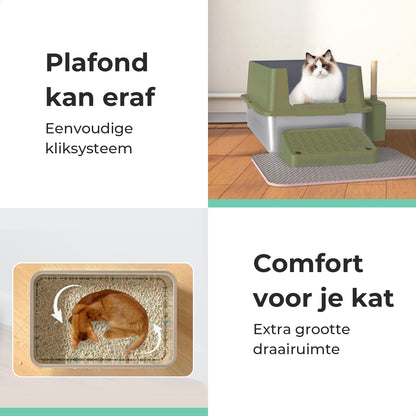 Cellavi RVS Kattenbak XL - Groen