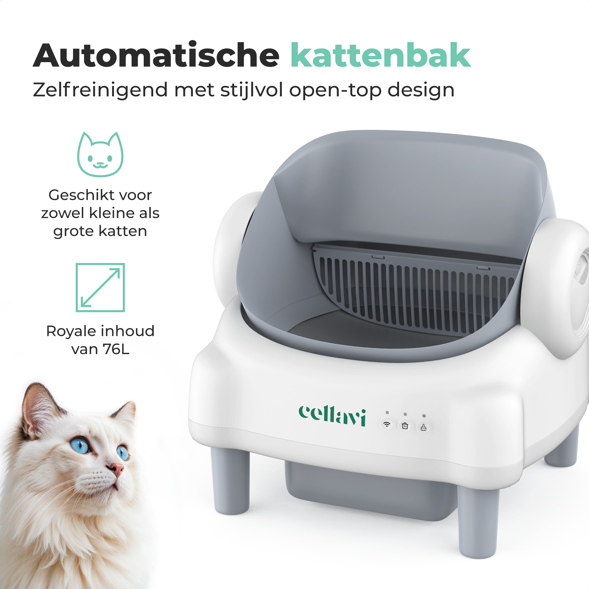 Cellavi Automatische Kattenbak Open-Top