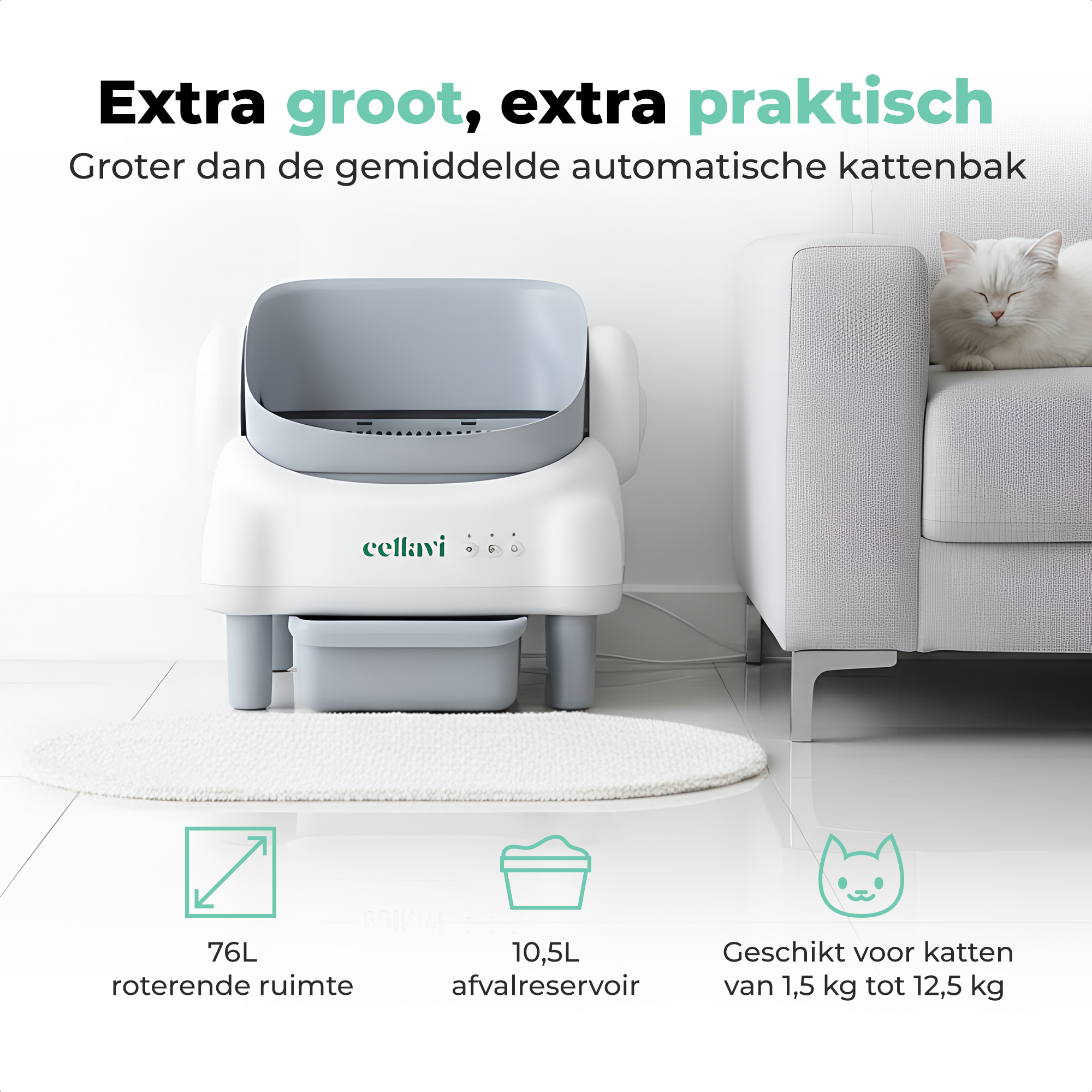 Cellavi Automatische Kattenbak Open-Top