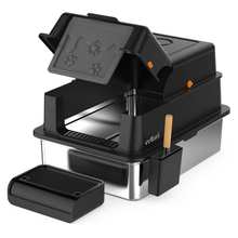 Cellavi RVS Kattenbak XXXL - Extra Grote Gesloten Kattenbak - Hygiënisch & Lekvrij - Met Geurfilter, Deur & Schepje - Duurzaam Kattentoilet - 70×50×42 cm - Zwart