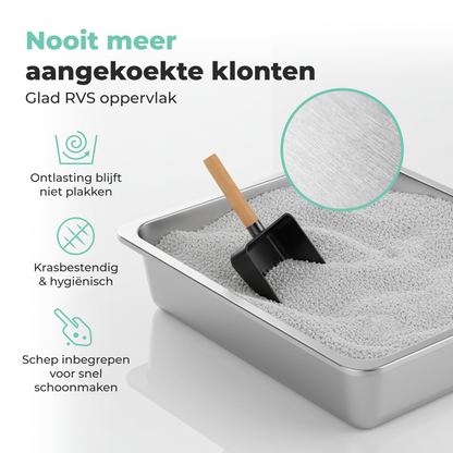 Cellavi RVS Kattenbak XXXL - Zwart