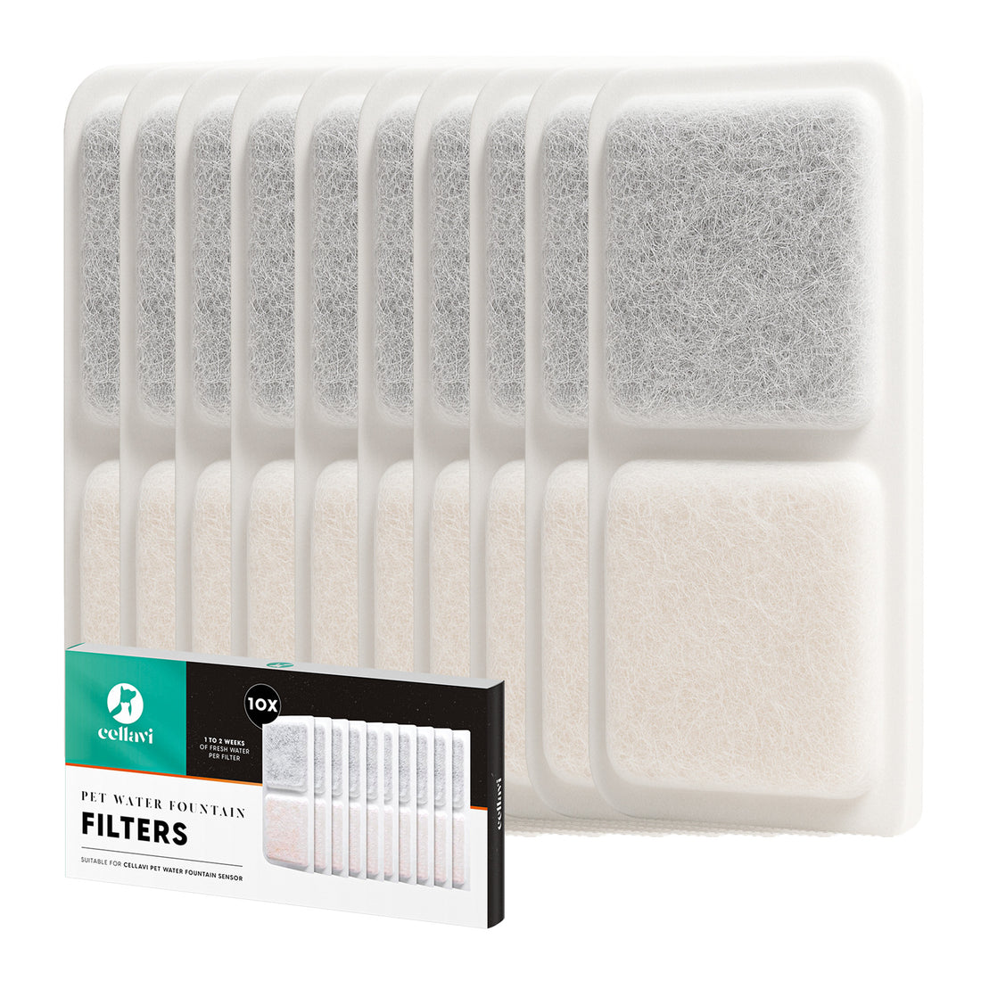 Cellavi Waterfilters Set voor Drinkfontein S2A-X - 10 Filters