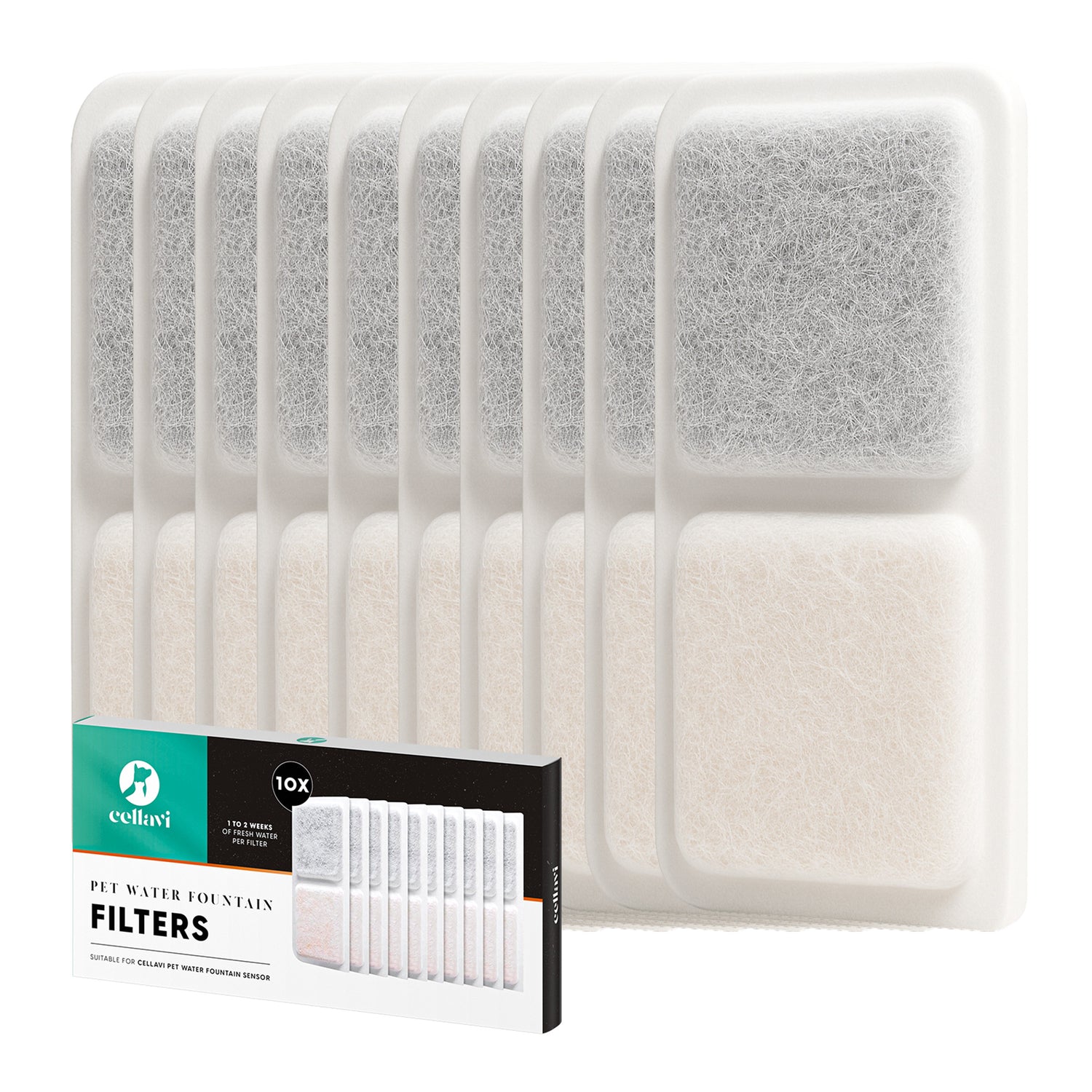 Cellavi Waterfilters Set voor Drinkfontein S2A-X - 10 Filters