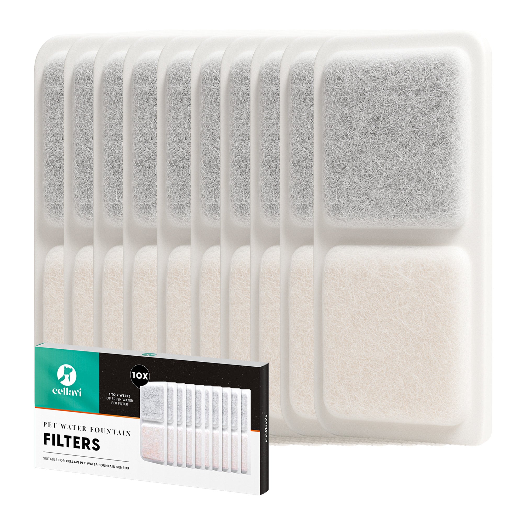 Cellavi Waterfilters Set voor Drinkfontein S2A-X - 10 Filters