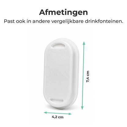 Cellavi Waterfilters Set voor Drinkfontein R2X - 6 Filters en 3 Sponsen