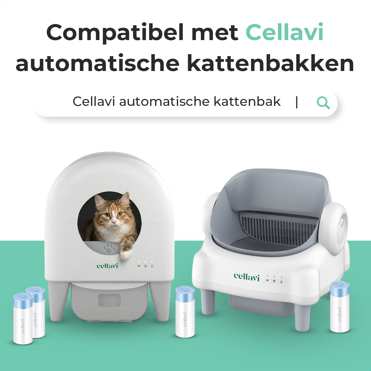 Cellavi Kattenbakzakken voor Automatische Kattenbak NEO-B en Open-Top - 4x20
