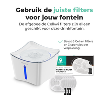 Cellavi S1 Drinkfontein Kat en Hond - Incl. 3 in 1 Waterfilter - XL Kattenfontein 3L