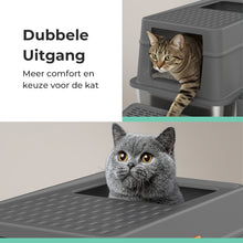 Cellavi Premium Kattenbak RVS - XL - Geschikt voor Grote en Kleine Katten - Incl. Kattenbakschep en Grit Opvanger - Donker Grijs - 60x40x38 cm