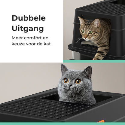 Cellavi RVS Kattenbak XL - Zwart