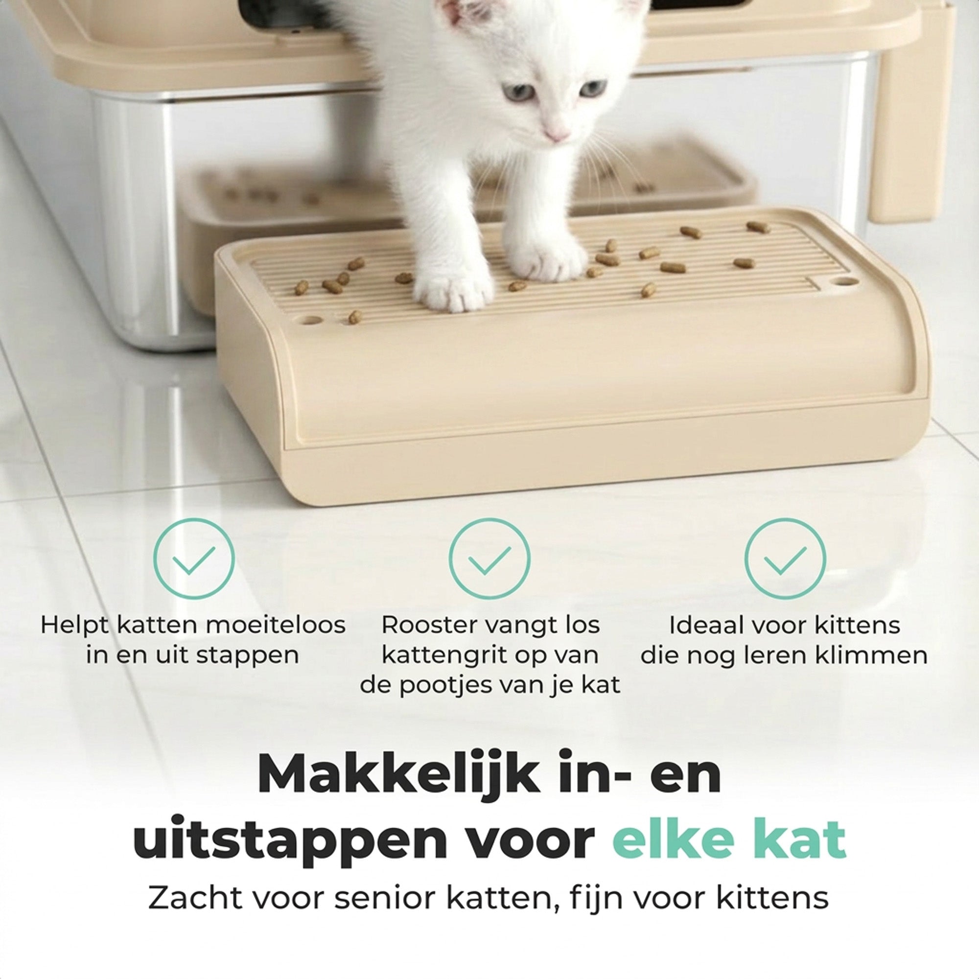 Cellavi RVS Kattenbak XXXL - Beige
