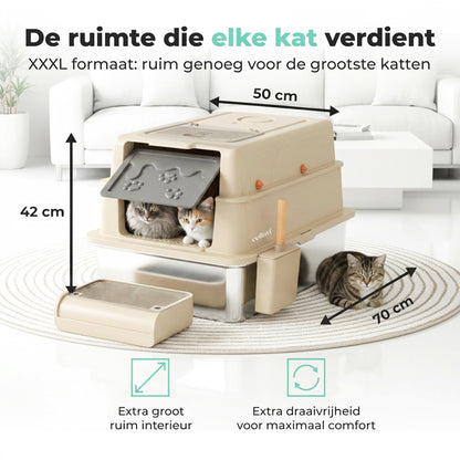 Cellavi RVS Kattenbak XXXL - Beige