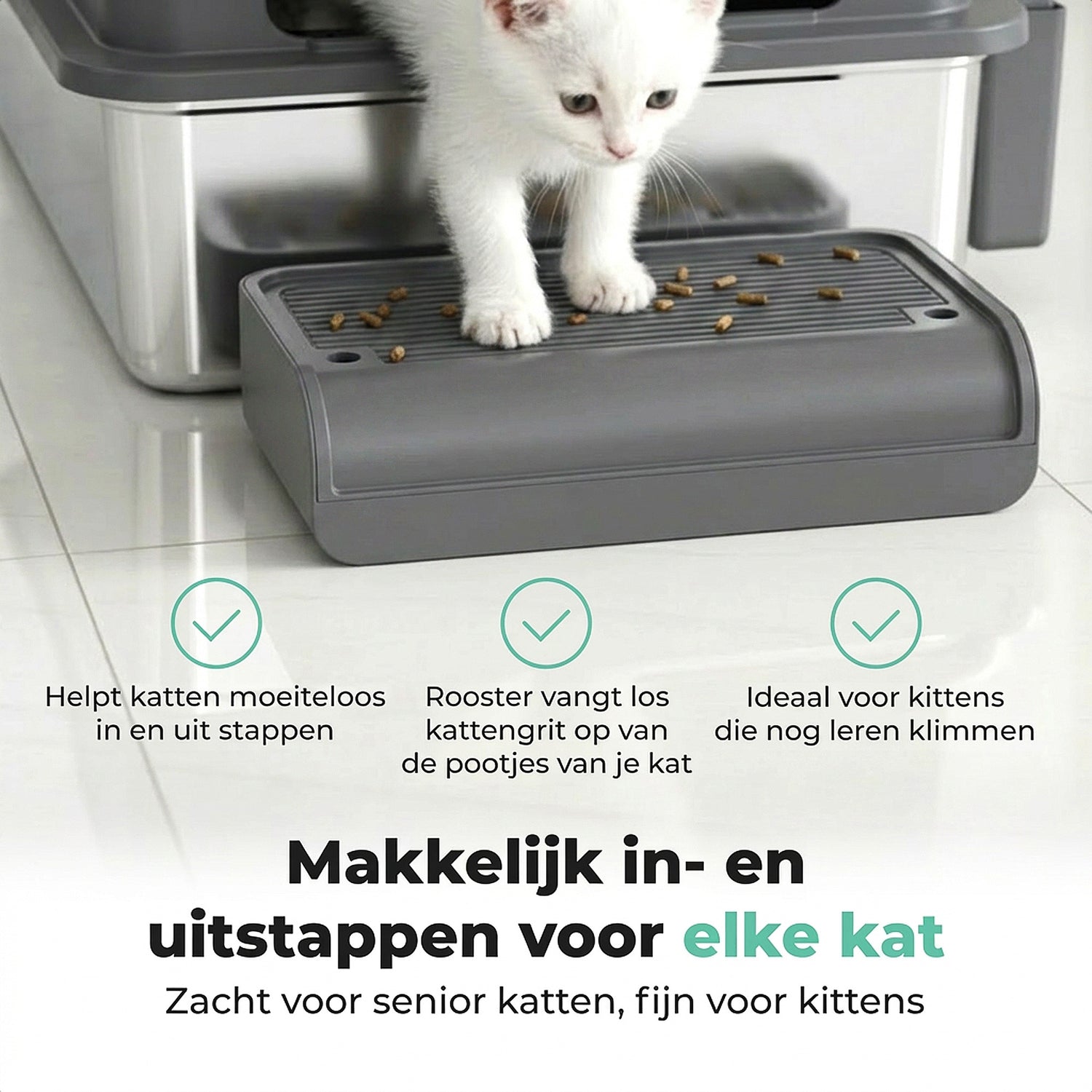 Cellavi RVS Kattenbak XXXL - Grijs