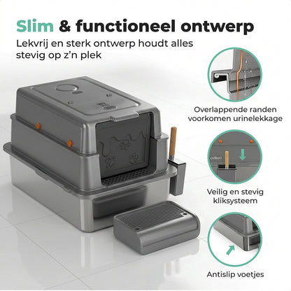 Cellavi RVS Kattenbak XXXL - Grijs