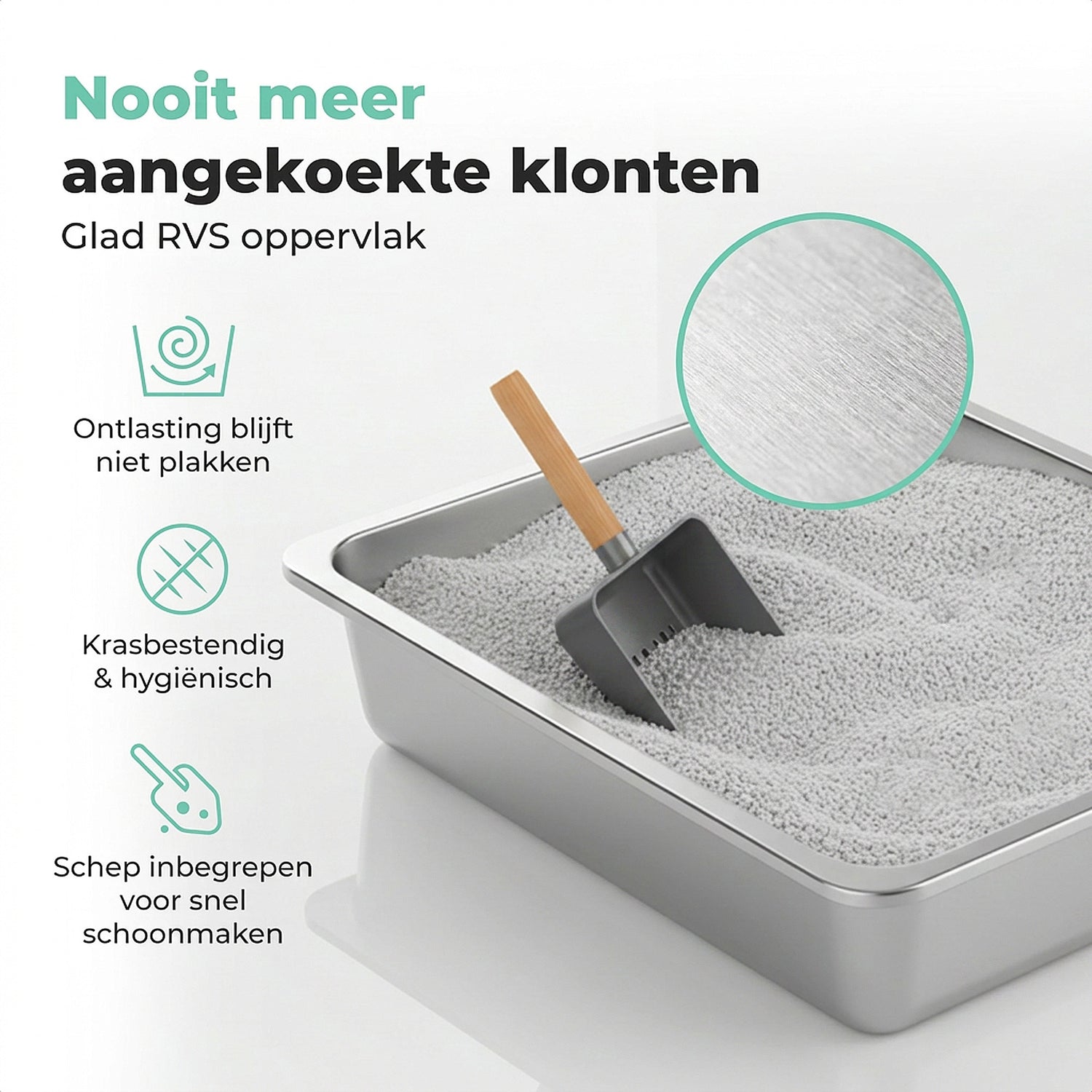 Cellavi RVS Kattenbak XXXL - Grijs