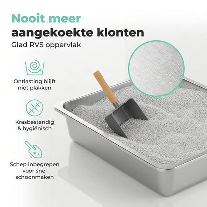 Cellavi RVS Kattenbak XXXL - Grijs